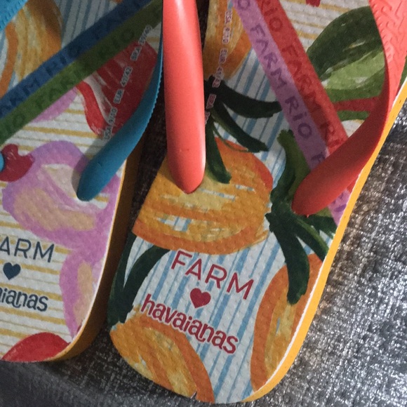 havaianas Farm Tropical Fruit/Orange Citrus Sandals NWT Size 9-10 - Picture 6 of 12